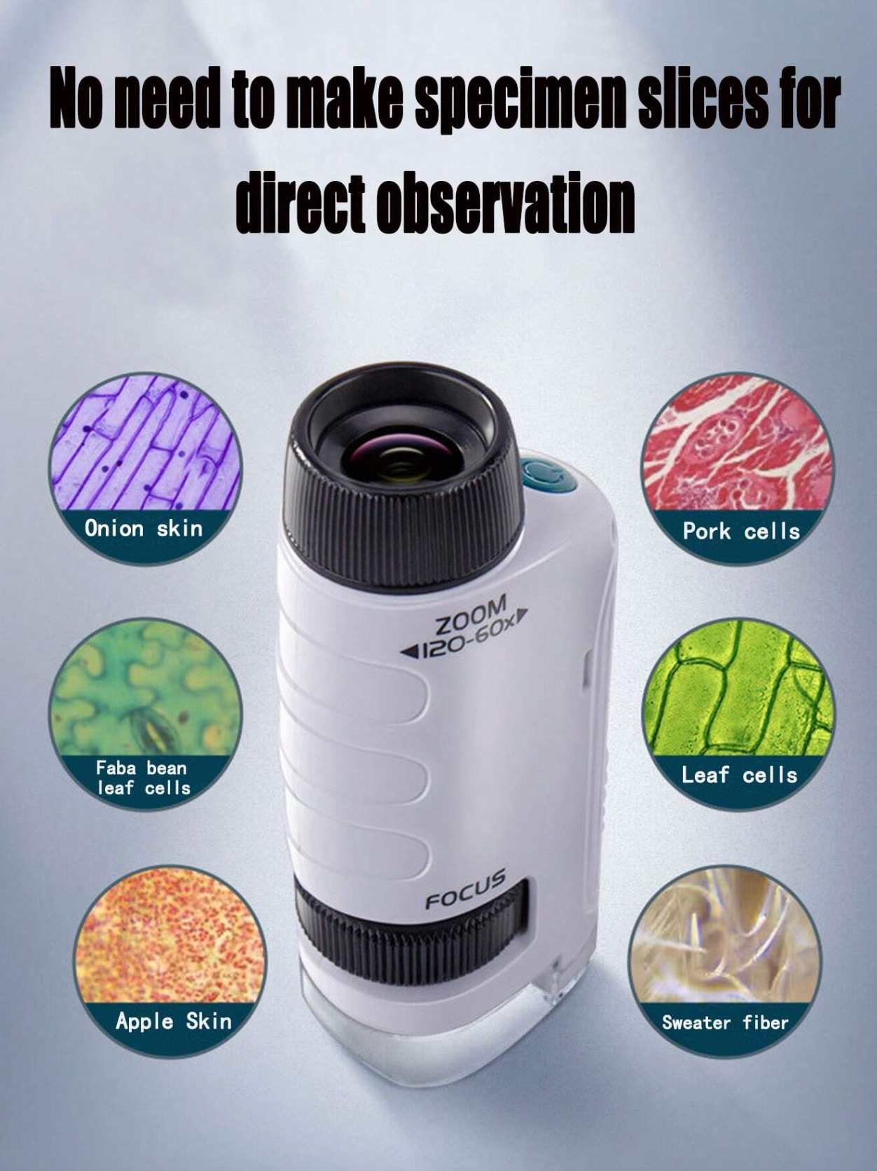 JixterScope™ - Pocket Microscope 60-120x